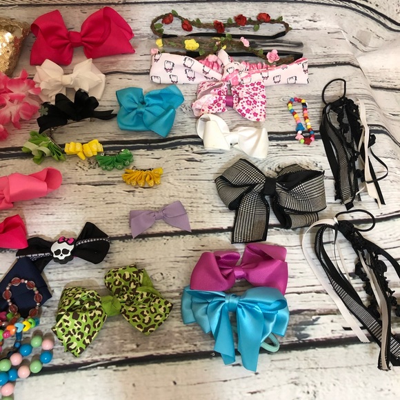 Random bows and bracelet lot for girls accessories ready for school multicolor - Picture 7 of 9